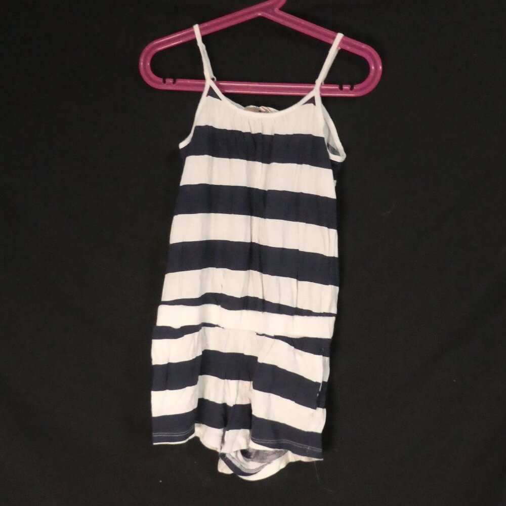 H&M | 8-9 years | Navy Blue and White Striped Romper | Pockets